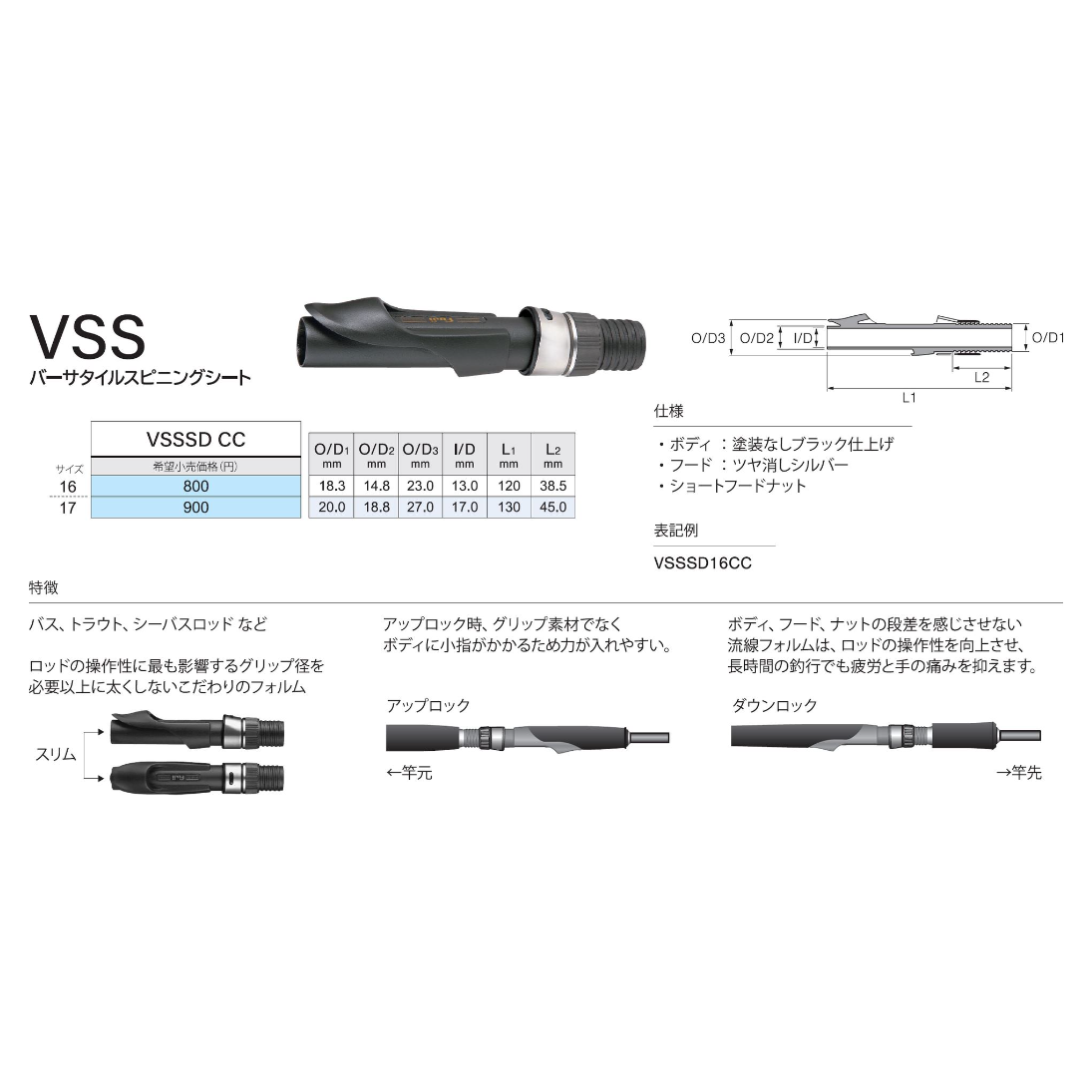 Versatile spinning Reel Seat（バーサタイルスピニングリールシート）